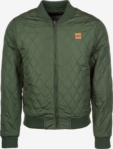 Urban Classics Between-Season Jacket 'Diamond Quilt' in Green: front