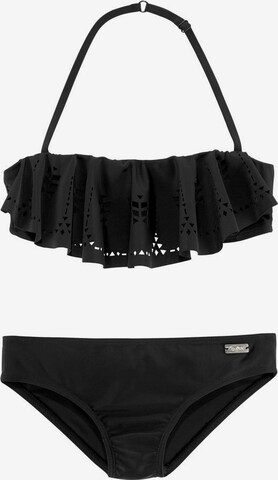 Bandeau Bikini 'Split Buf' BUFFALO en noir : devant