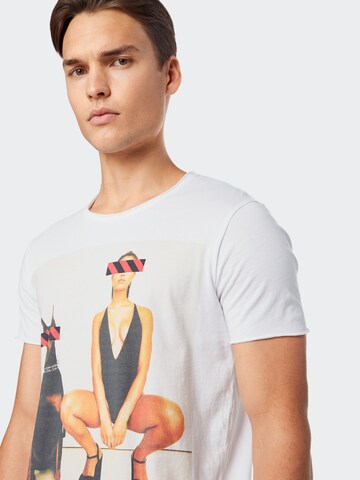 EINSTEIN & NEWTON Regular Fit T-Shirt 'Doberman Bass' in Weiß: Vorderseite
