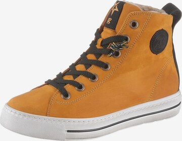 Paul Green High-Top Sneakers in Yellow: front