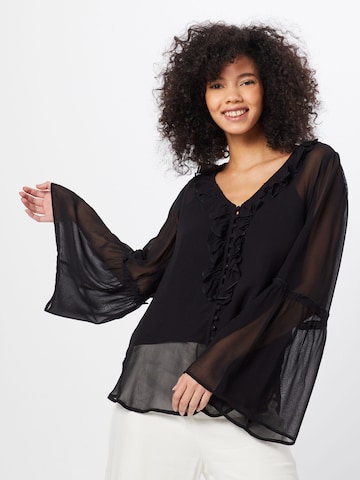 Farina Opoku Blouse 'Samia' in Zwart: voorkant