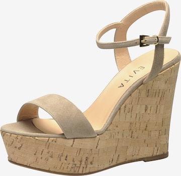 EVITA Keilsandalette in Beige: predná strana