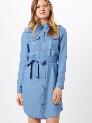 VERO MODA Košilové šaty 'MIA' – modrá: přední strana