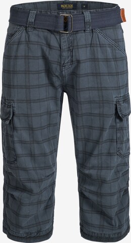 INDICODE JEANS Cargobroek '70-175 Nicolas Check' in Blauw: voorkant