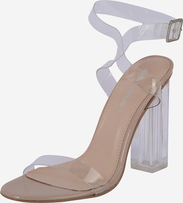 Public Desire Remsandal 'ALIA' i beige: framsida