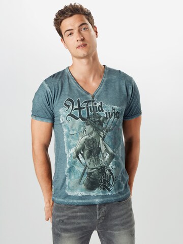 STOCKERPOINT Klederdracht shirt 'Rebel Soul' in Blauw: voorkant