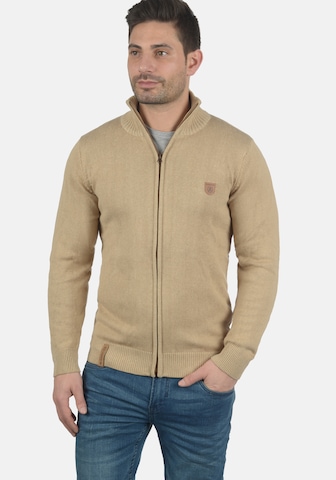 INDICODE JEANS Knit Cardigan 'Andy' in Brown: front