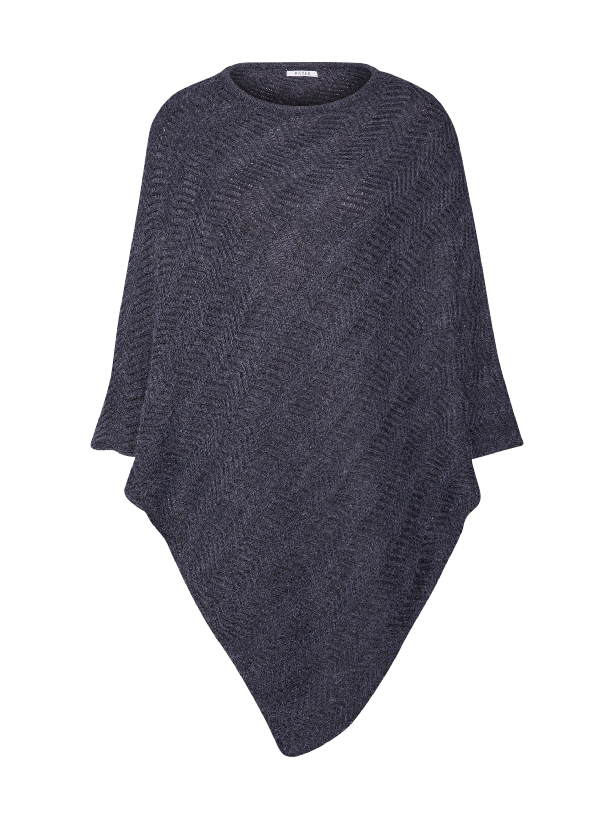 PIECES - Cape 'PCEVI WOOL PONCHO NOOS' in de kleur Grijs