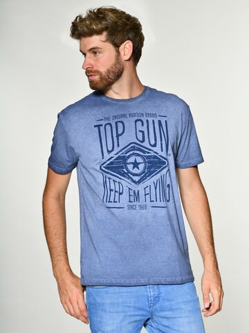 TOP GUN T-Shirt 'Growl' in Blau: predná strana
