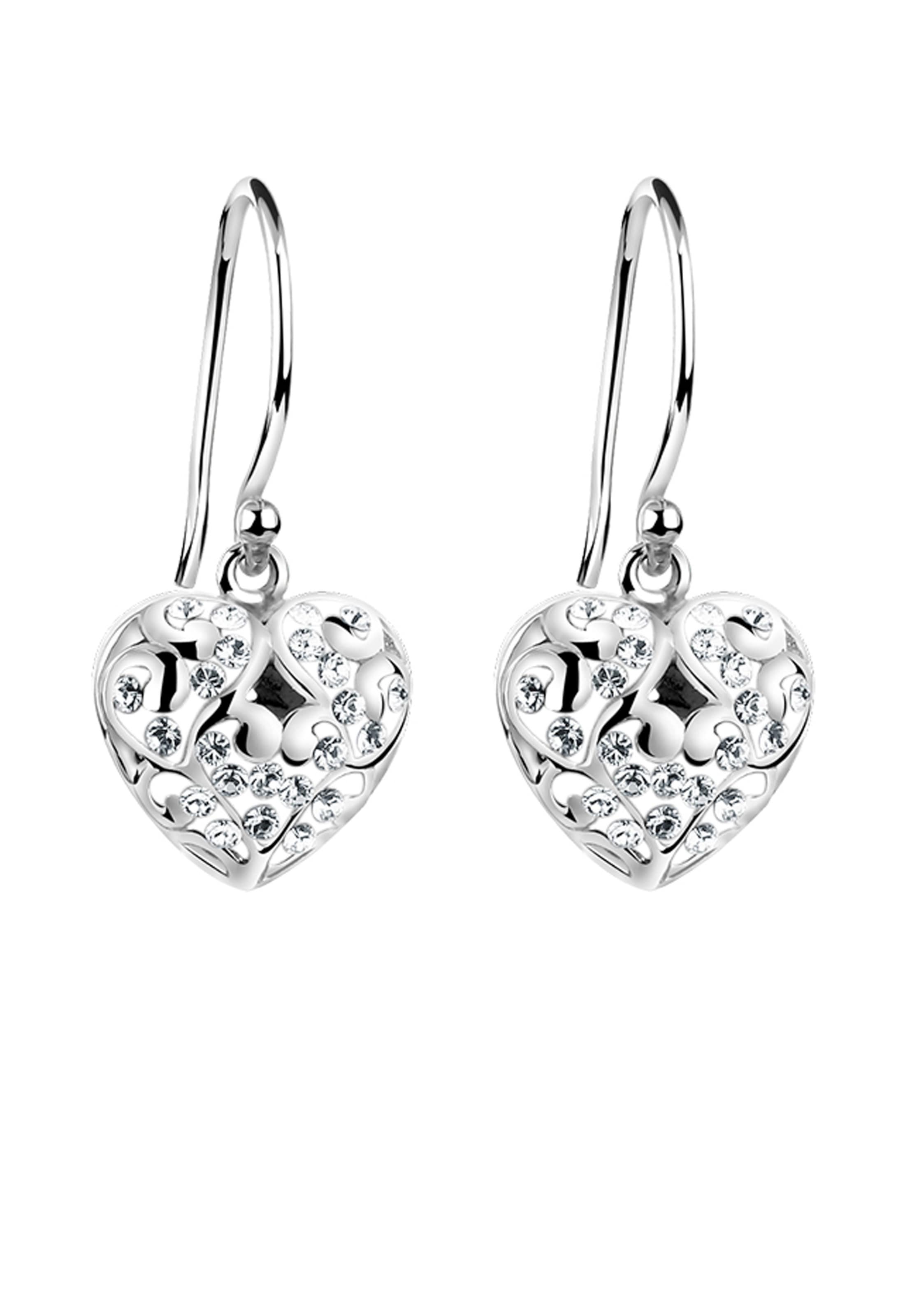 Boucles d'oreilles 'Herz' Nenalina en argent : devant