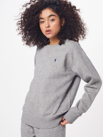 Polo Ralph Lauren Tréning póló 'LS PO-LONG SLEEVE-KNIT' - szürke: elől