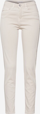 OPUS Skinny Hose 'Satin Stripe' in Beige: predná strana