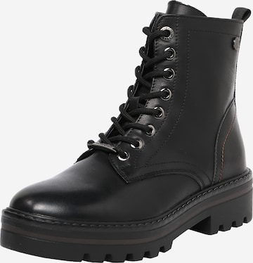 Refresh Lace-Up Ankle Boots in Black: front