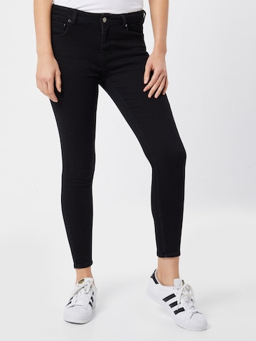 Skinny Jeans de la Superdry pe negru: față