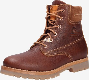 PANAMA JACK Lace-Up Ankle Boots in Brown: front