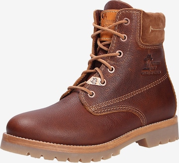 PANAMA JACK Lace-Up Ankle Boots in Brown: front