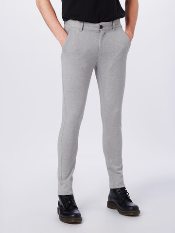 Denim Project Slim fit Chino trousers 'Roma' in Grey: front