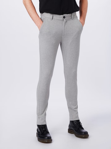 Coupe slim Pantalon chino 'Ponte Roma Plain' Denim Project en gris : devant