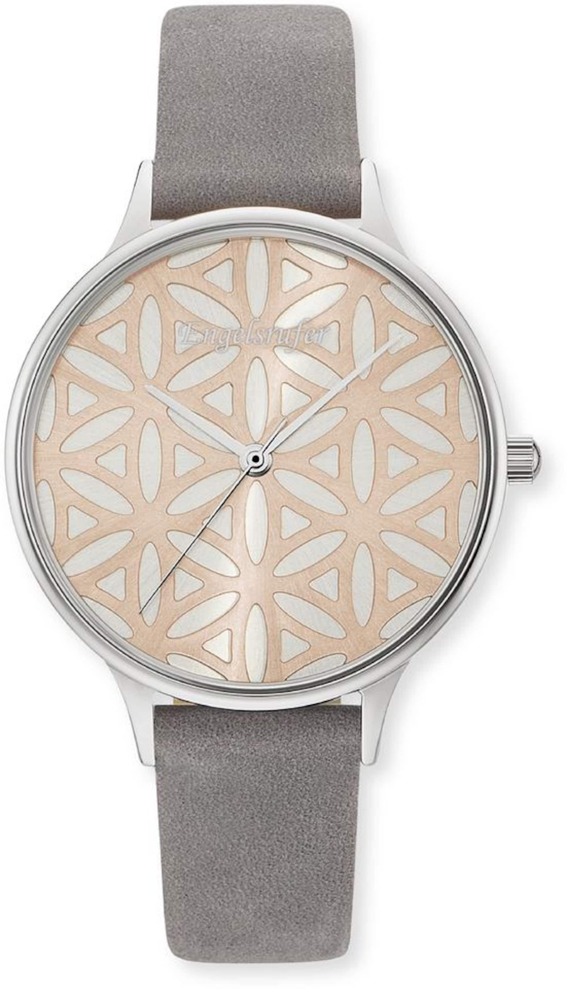 Engelsrufer Quarzuhr 'Lebensblume, Erwa-Lifl-NGY1-MS' in Grau: Vorderseite