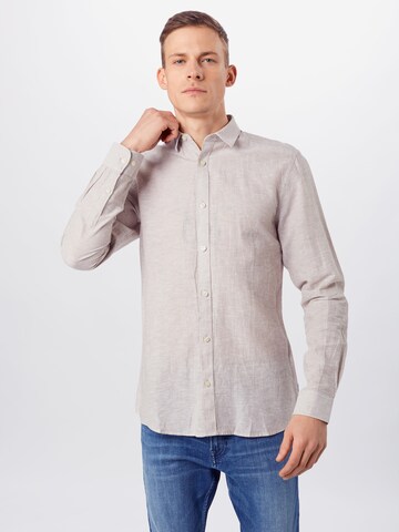 Only & Sons Slim fit Button Up Shirt 'ONSCaiden' in Beige: front