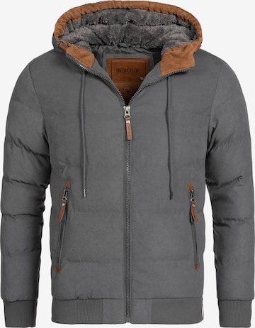 INDICODE JEANS Winter Jacket 'Adeline' in Grey: front