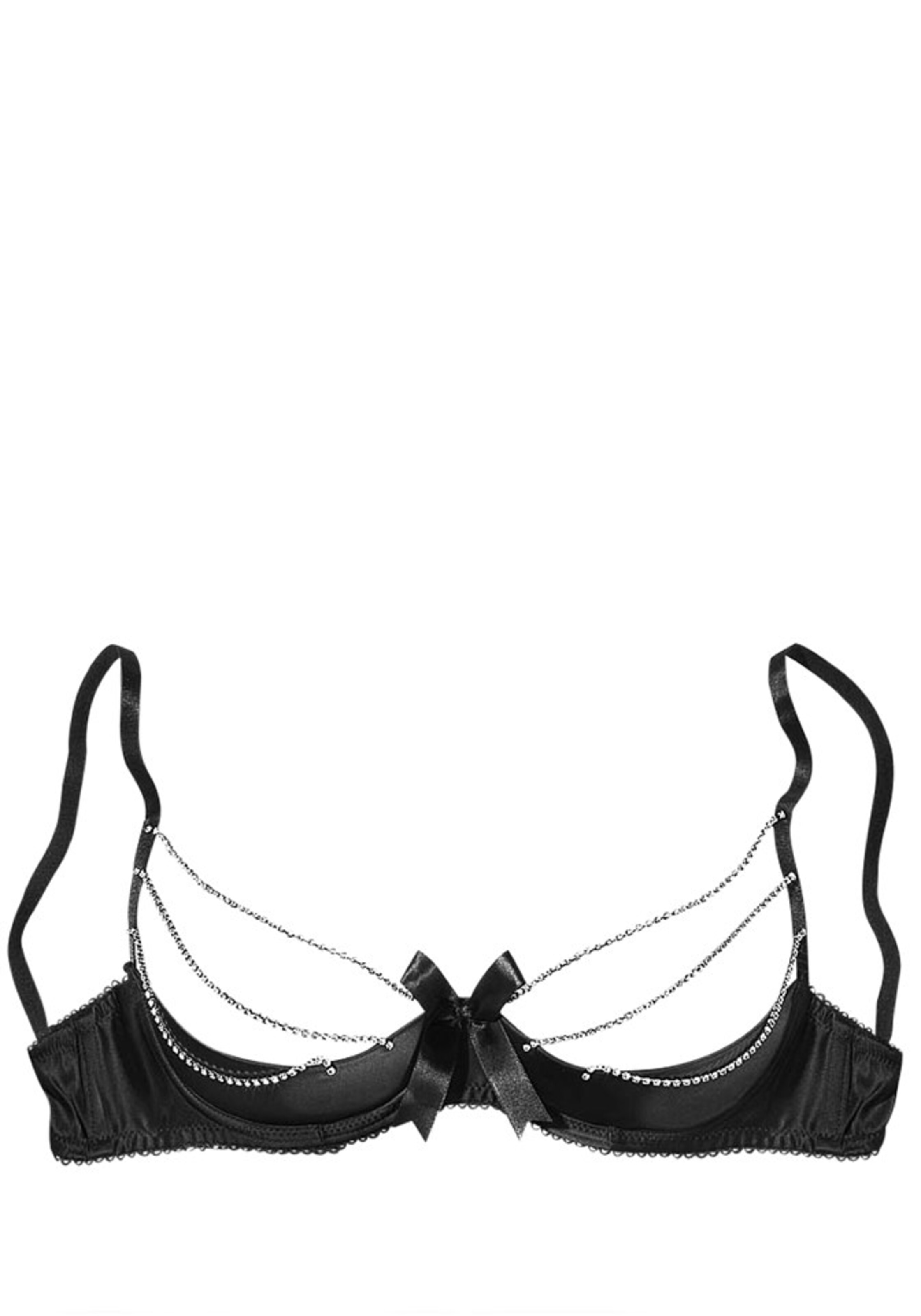 PETITE FLEUR GOLD Balconette Bra in Black: front