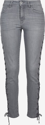 Urban Classics Skinny Jeans in Grijs: voorkant
