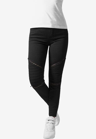 Urban Classics Slim fit Pants in Black: front