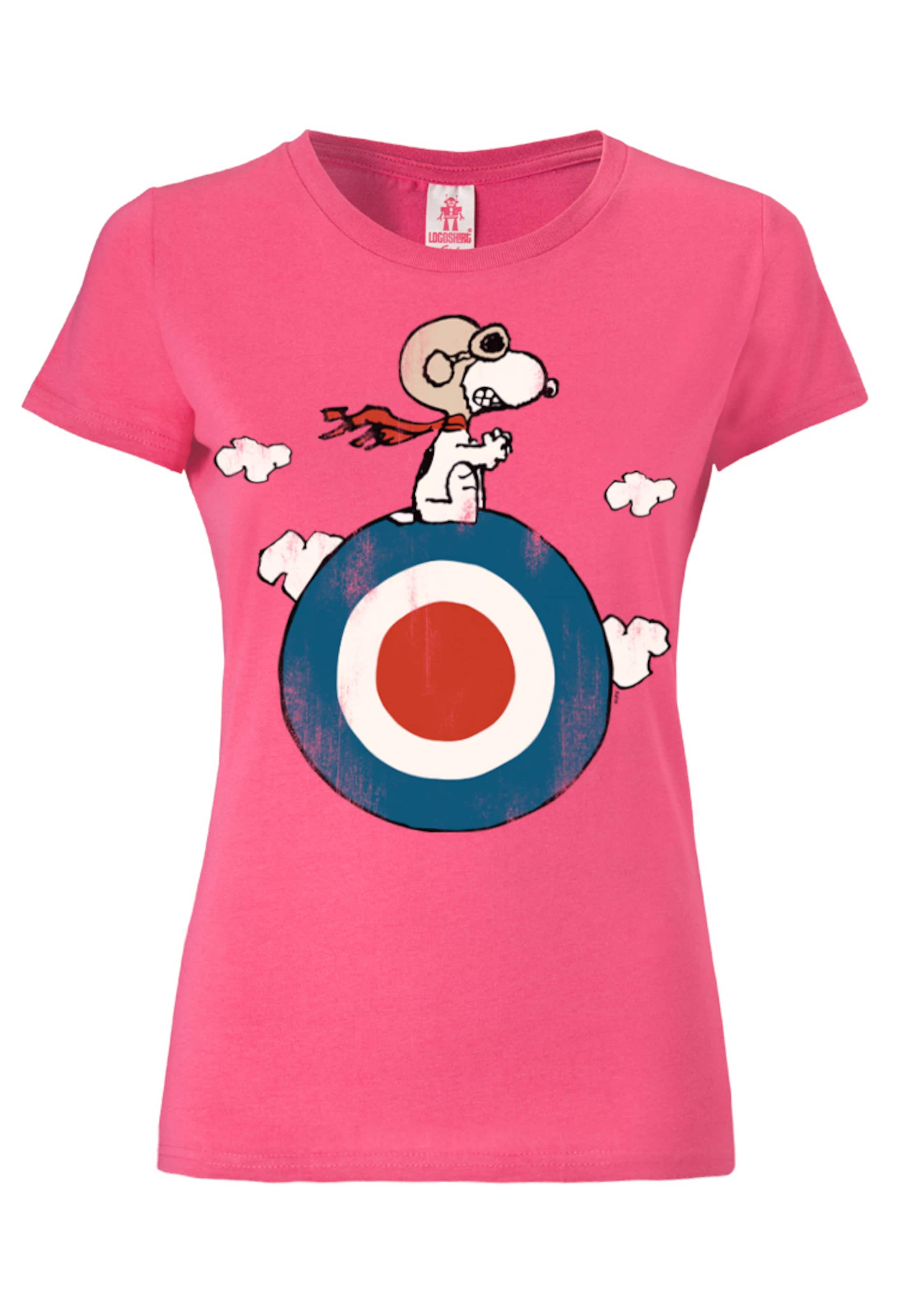 LOGOSHIRT Shirt 'Snoopy' in Pink: front