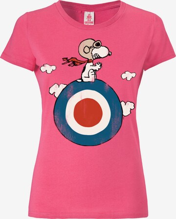 LOGOSHIRT T-Shirt 'Snoopy' in Pink: predná strana