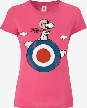 LOGOSHIRT Shirt 'Snoopy' in Roze: voorkant