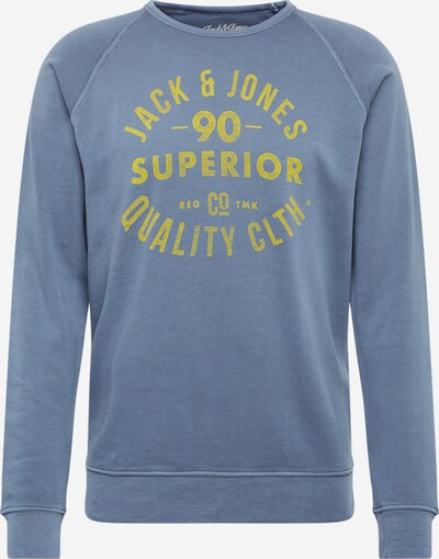 JACK & JONES Sweat-shirt en bleu fumé / citron vert, Vue avec produit