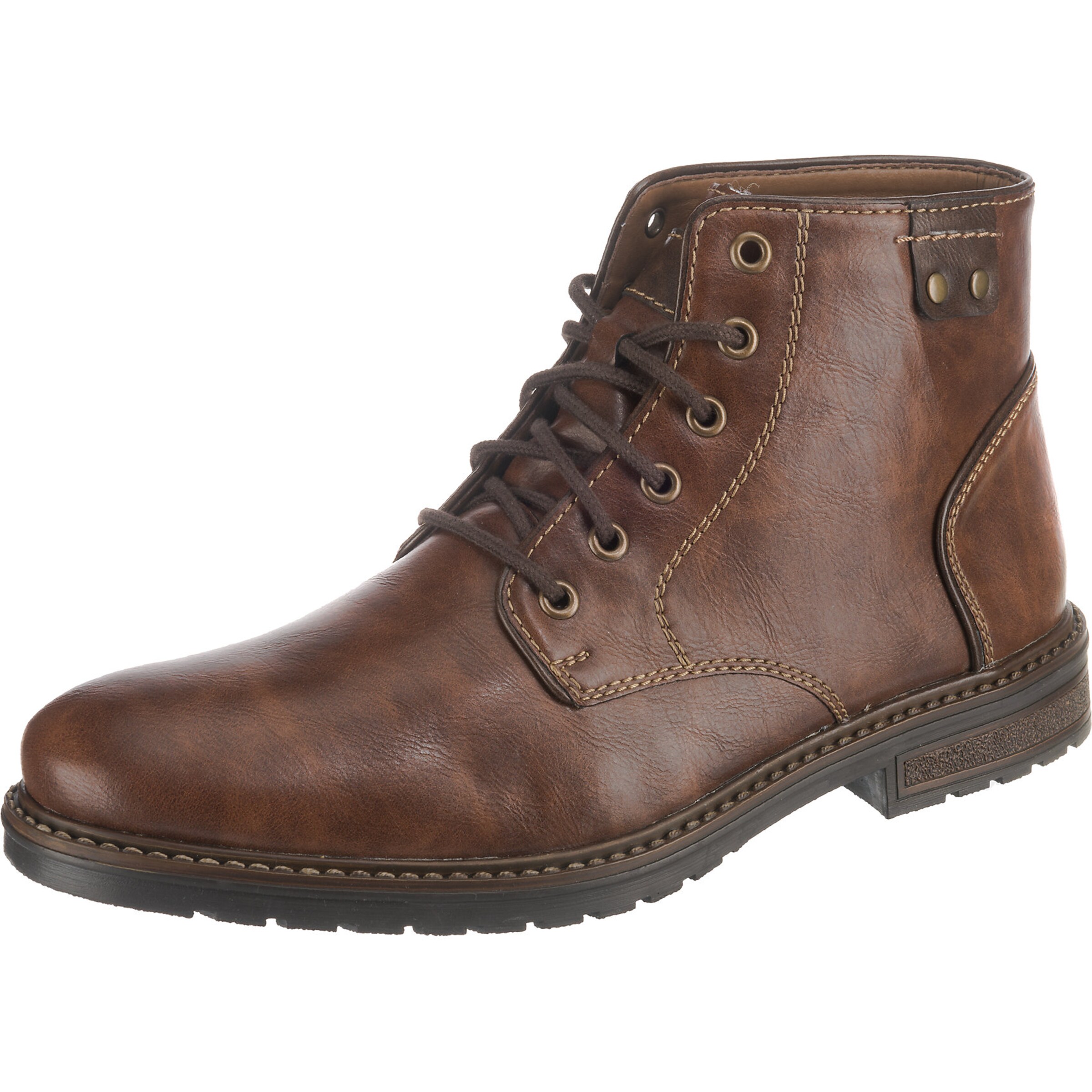 RIEKER - Veterboots in de kleur Donkerbruin