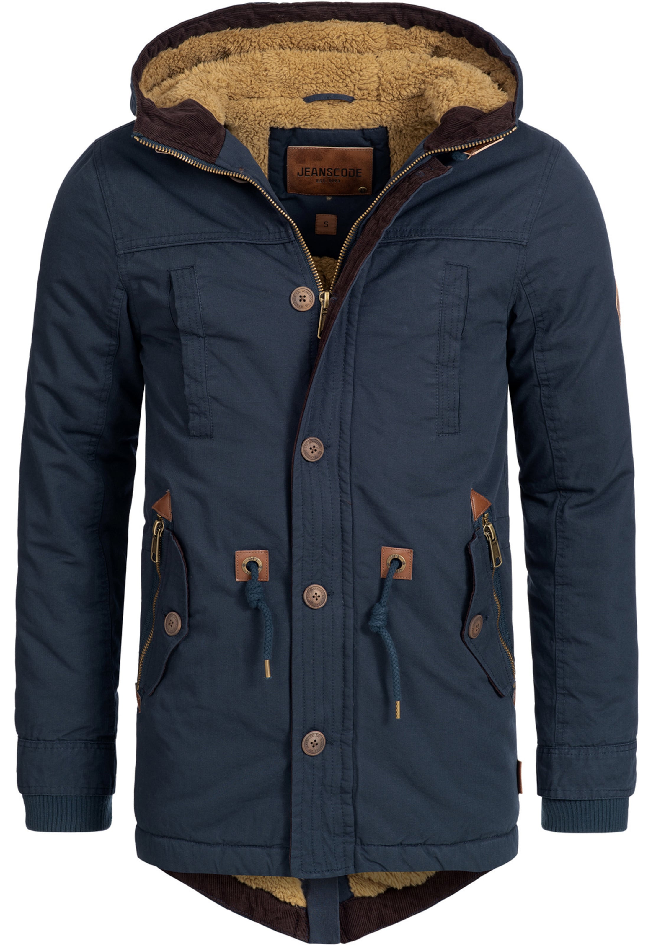 INDICODE JEANS Parka 'Barge' in Blau: Vorderseite