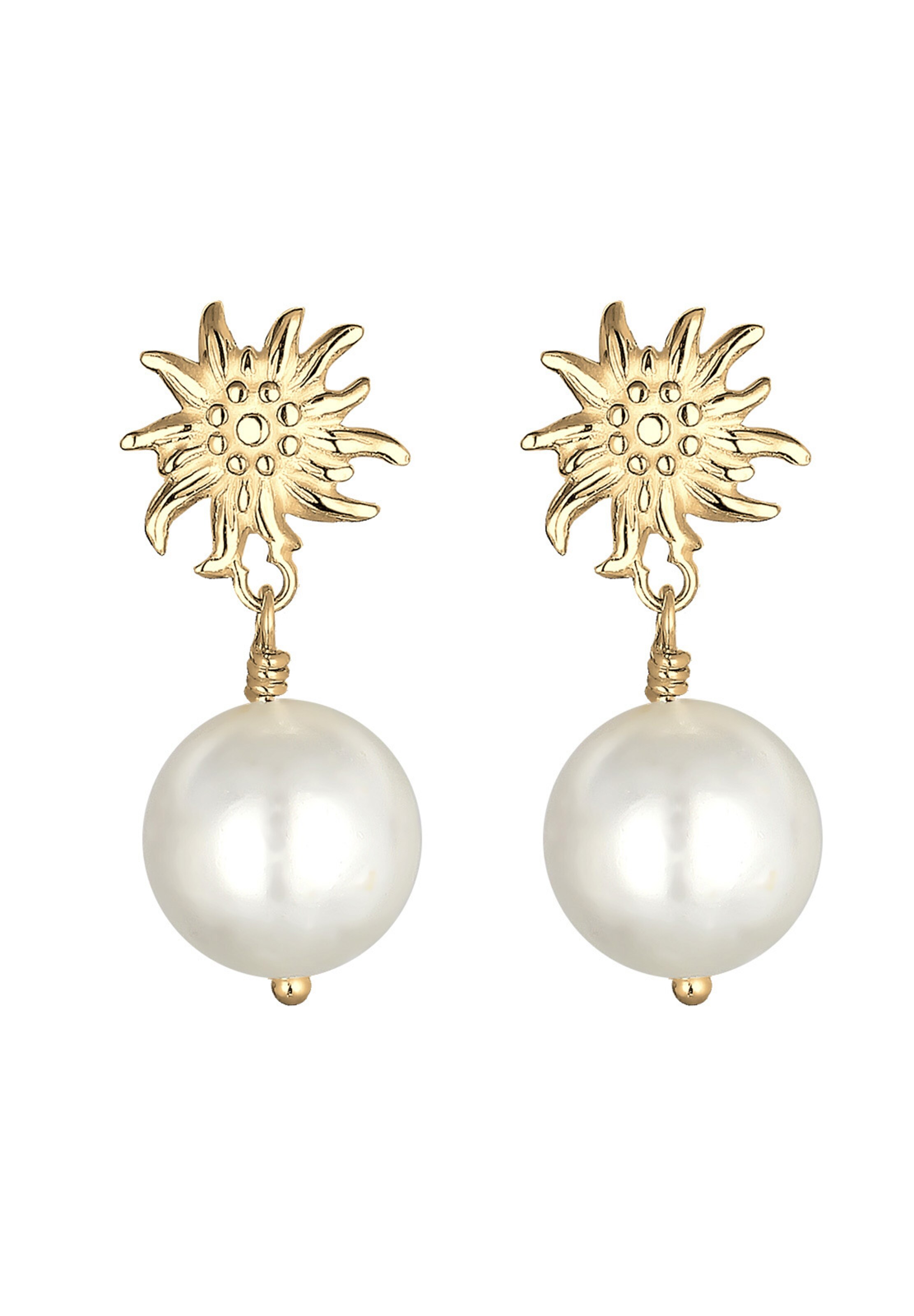 Boucles d'oreilles 'Edelweiss' ELLI en or : devant