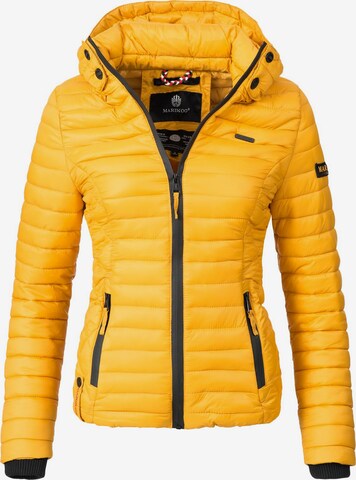 MARIKOO Between-season jacket 'Samtpfote' in Yellow: front