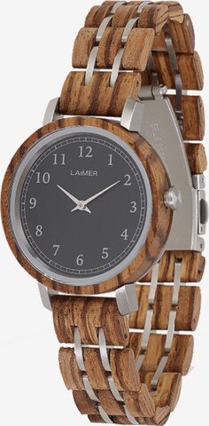 LAiMER Analog Watch 'Elly' in Brown: front