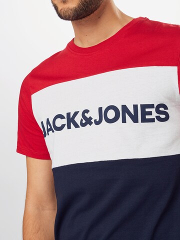 JACK & JONES Klasický střih Tričko – červená