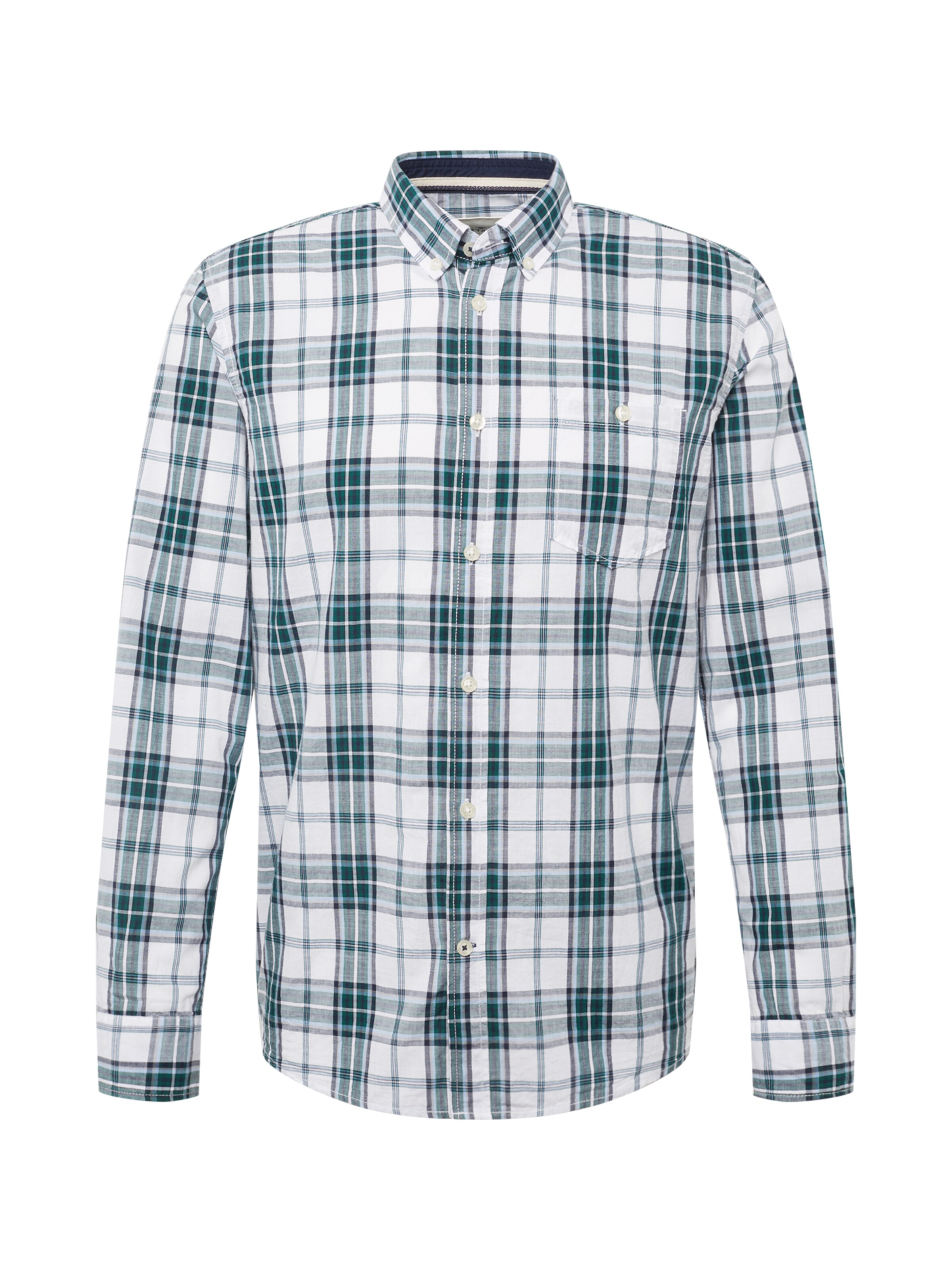 TOM TAILOR - Overhemd 'ray slub check sh' in de kleur Lichtgrijs