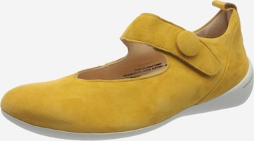 THINK! Ballet Flats with Strap in Yellow: front