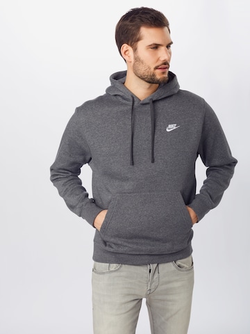 pelēks Nike Sportswear Standarta piegriezums Sportisks džemperis 'Club Fleece': no priekšpuses