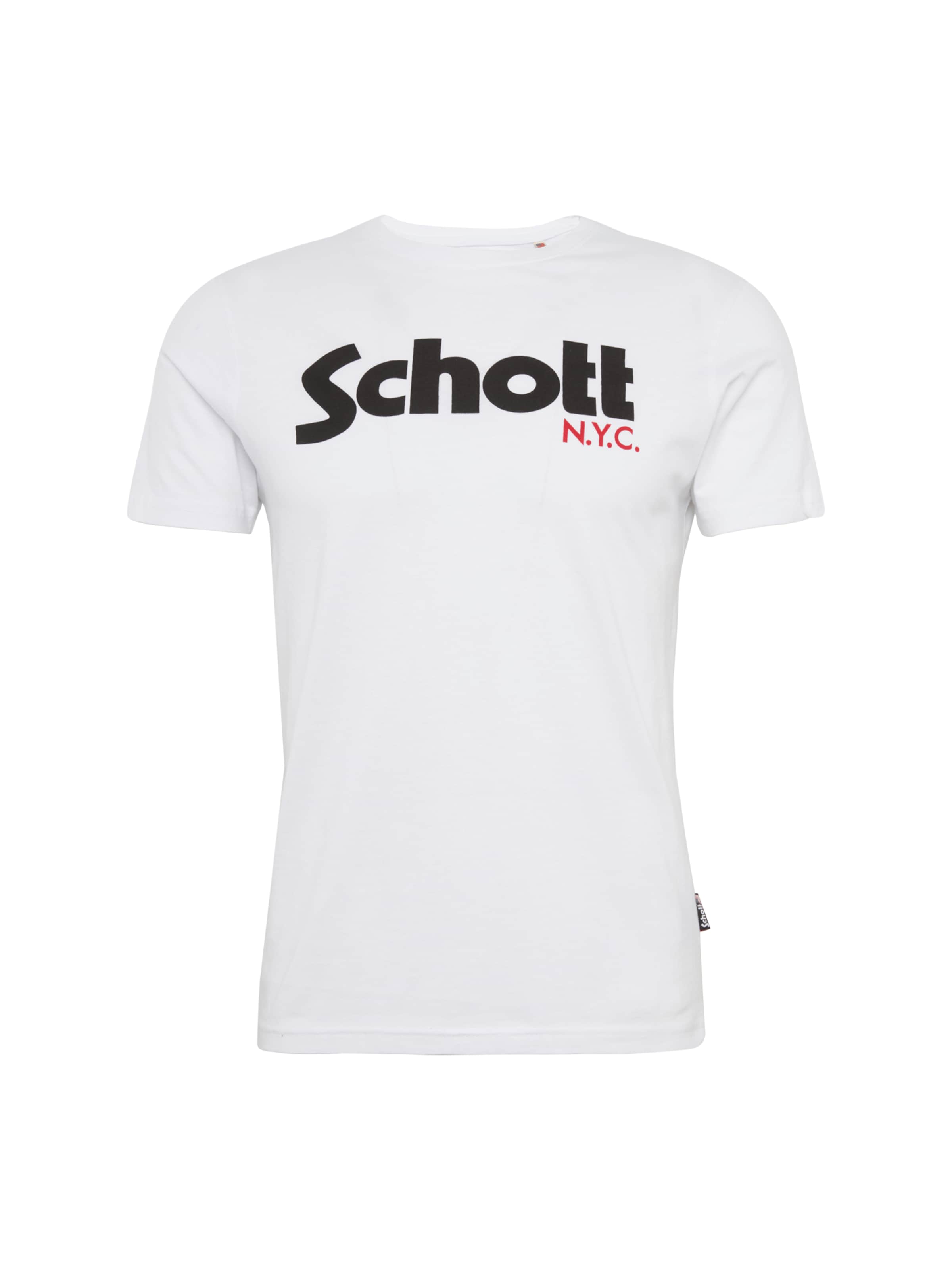 Maglietta di Schott NYC in bianco: frontale