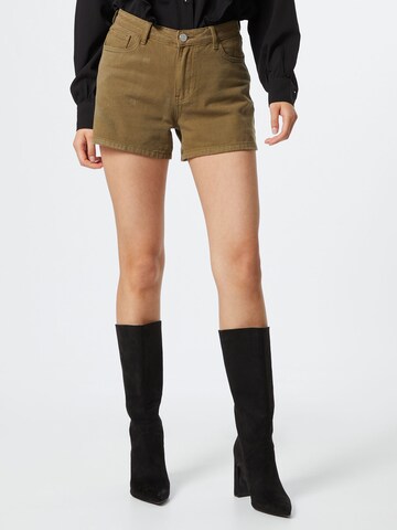 VILA Shorts in Braun: front