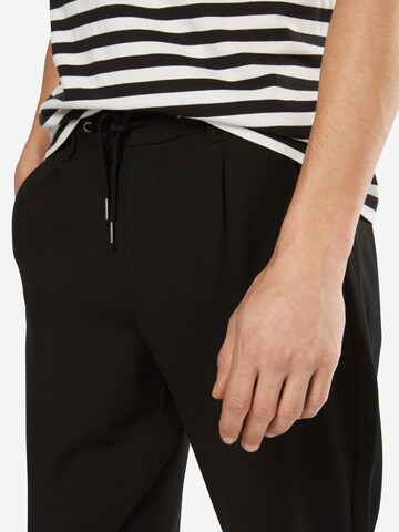 JACK & JONES Tapered Bandplooibroek 'Vega Trash' in Zwart