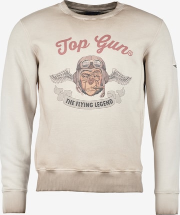 TOP GUN Sweatshirt 'Smoking Monkey' in Beige: front