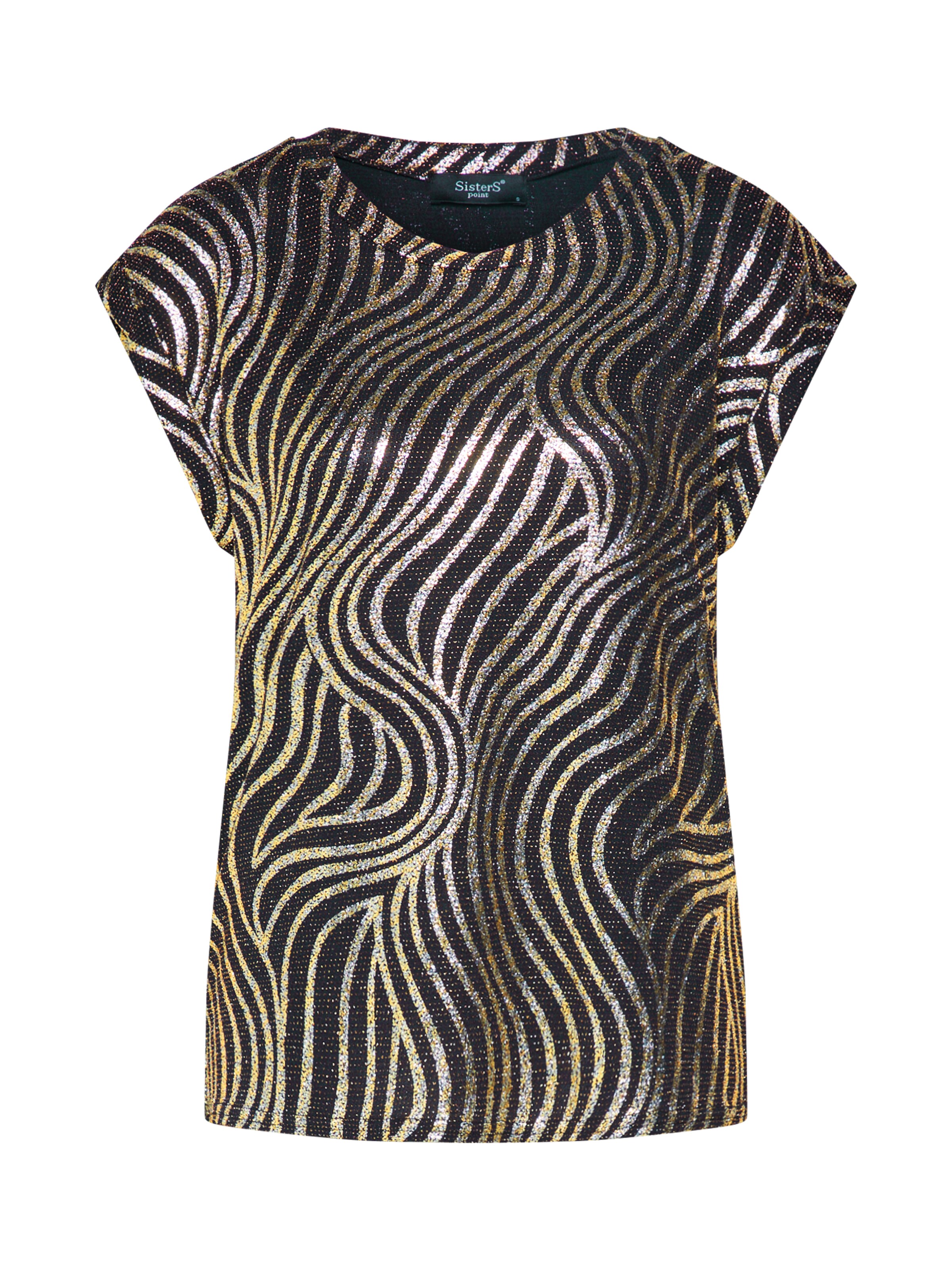 SISTERS POINT Tričko 'LOW-284' - zlatá / černá: Pohled zepředu
