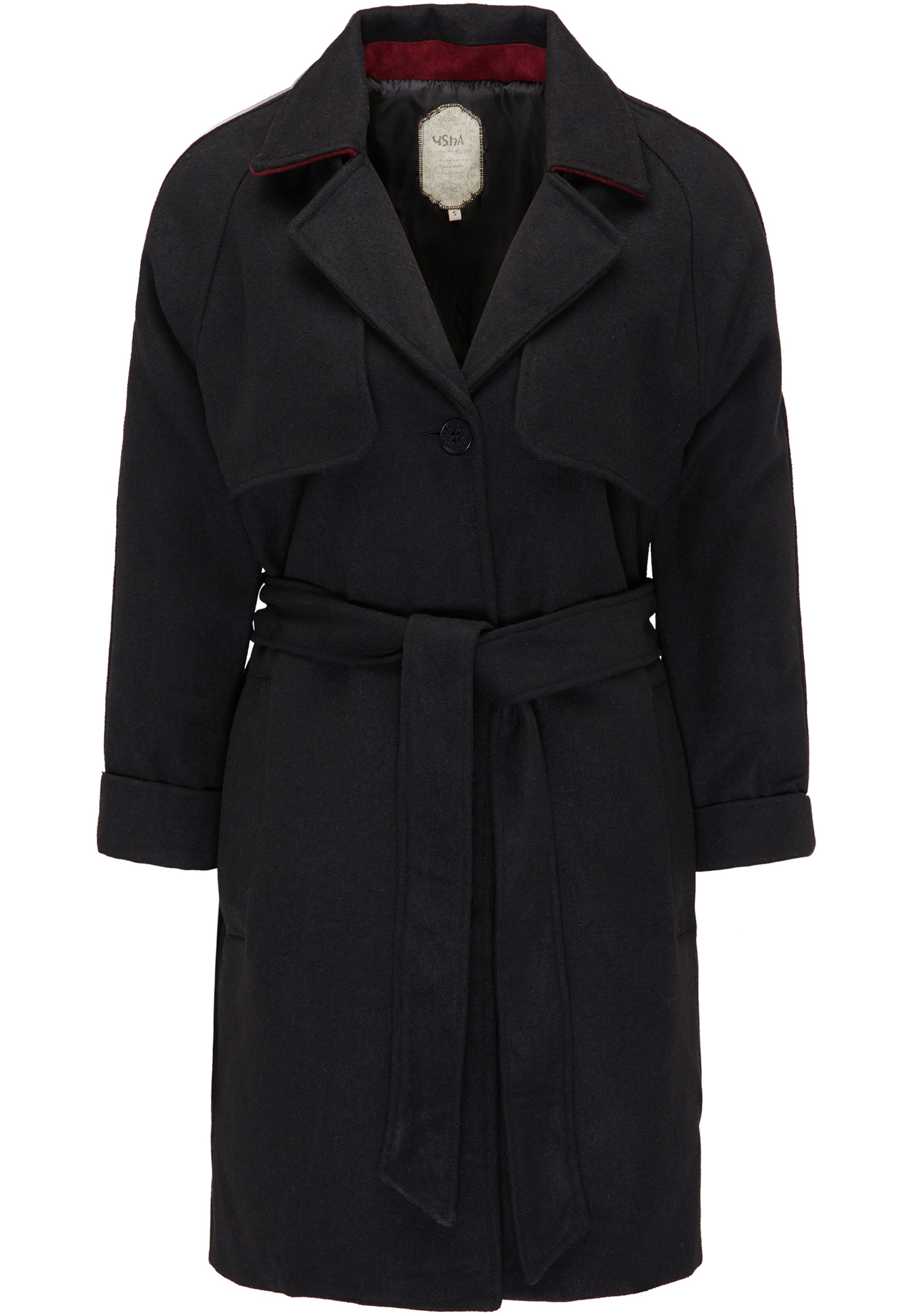 Usha - Mantel in schwarz