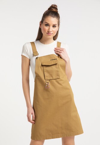 MYMO Overall Skirt in Brown: front