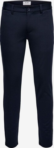 Coupe slim Pantalon chino 'Mark' Only & Sons en bleu : devant