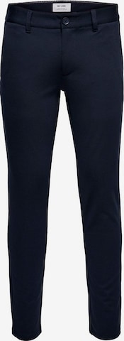 Coupe slim Pantalon chino Only & Sons en bleu : devant